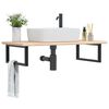 vidaXL Basin Shelf Wall Mounted Steel and Solid Wood Oak