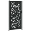 vidaXL Garden Gate Black 100x200 cm Steel Flame Design