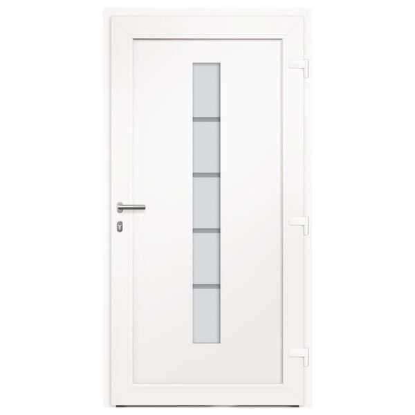 vidaXL Front Door Aluminium and PVC White 110x210 cm