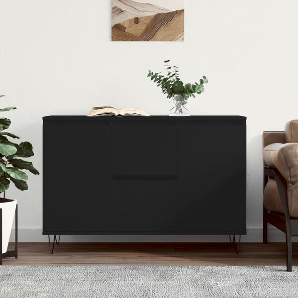 vidaXL Sideboard Black 101.5x35x70 cm Engineered Wood