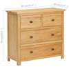 vidaXL Chest of Drawers 80x35x75 cm Solid Oak Wood