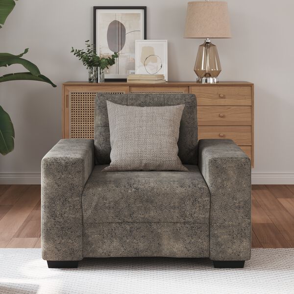 vidaXL Sofa Chair with Cushion Dark grey Faux leather