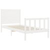 vidaXL Bed Frame without Mattress White Small Single Solid Wood Pine