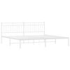 vidaXL Metal Bed Frame without Mattress with Headboard White 200x200cm