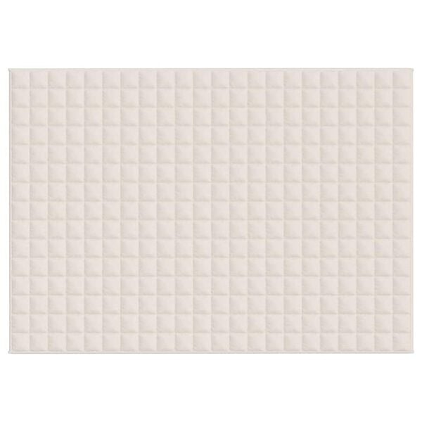 vidaXL Weighted Blanket Light Cream 155x220 cm 7 kg Fabric