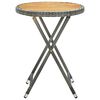 vidaXL Tea Table Grey 60 cm Poly Rattan and Solid Acacia Wood