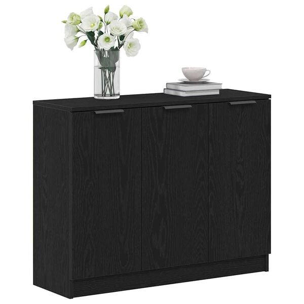 vidaXL Sideboard Black Oak 90.5 x 30 x 70 cm Engineered Wood