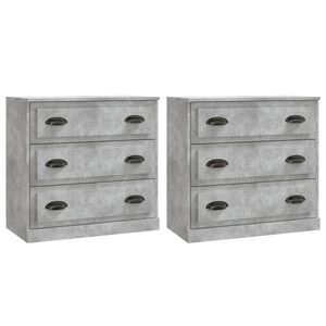 vidaXL Sideboard | Set of 2 | Concrete grey | Engineered wood | Medium