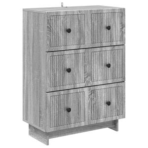 vidaXL Drawer Cabinet Grey Sonoma 66 x 34.5 x 90 cm Engineered Wood