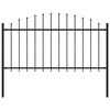 vidaXL Garden Fence "Woerden" with Spear Top Steel 170x150 cm Black