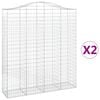 vidaXL Arched Gabion Baskets 2 pcs 200x50x220/240 cm Galvanised Iron