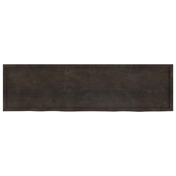 vidaXL Table Top Dark Brown 220x60x(2-4) cm Treated Solid Wood Oak
