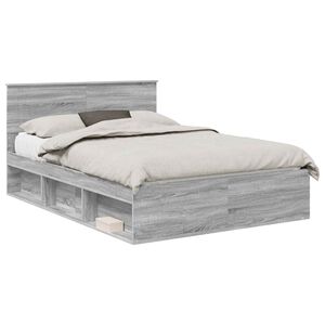 vidaXL Bed Frame Grey Sonoma 140 x 200 cm Engineered wood