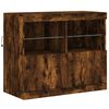 vidaXL Sideboard with LED Lights Smoked Oak 202x37x67 cm