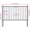 vidaXL Fence Panel with Posts Powder-coated Steel 1.7x1 m Black