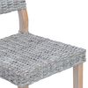 vidaXL Dining Chair 2 pcs White Wash 46 x 55 x 84 cm Kubu Rattan