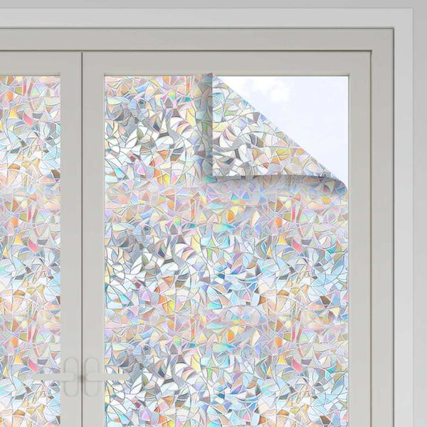 vidaXL Window Films 3 pcs Frosted 3D Rainbow Pattern PVC