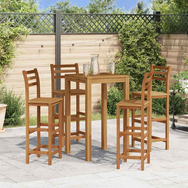 vidaXL Bar Stools 4 pcs Solid Acacia Wood