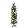 vidaXL Artificial Slim Christmas Tree Green and White 240 cm