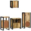 vidaXL Bathroom Furniture Set with Shelf 4 pcs Brown Solid Mango Wood