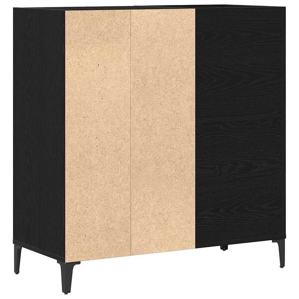 vidaXL Record Cabinet Black Oak 84.5 x 38 x 89 cm Engineered Wood