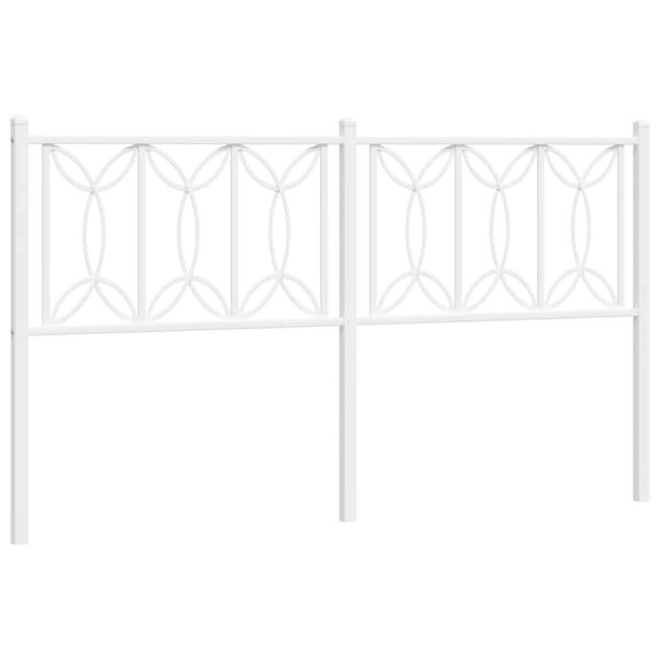 vidaXL Metal Headboard White 150 cm