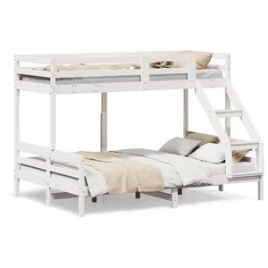 vidaXL Bunk Bed without Mattress 90x200/140x200 cm White Solid Wood