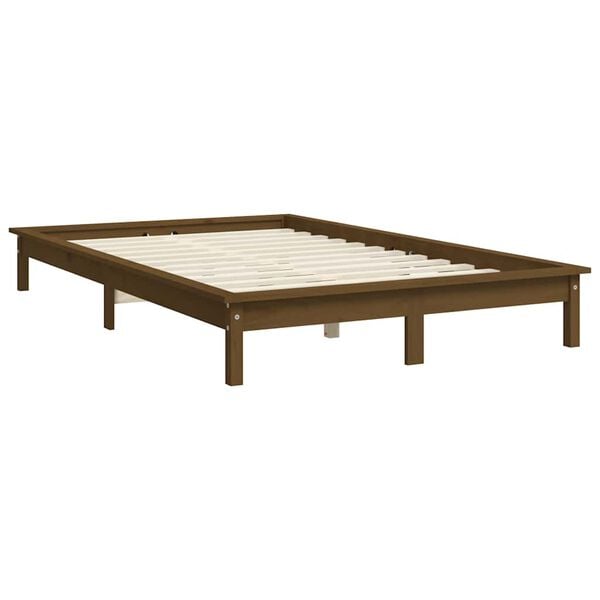 vidaXL Bed Frame without Mattress Honey Brown 140x190 cm Solid Wood