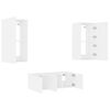 vidaXL 4 Piece TV Wall Units with LED White Engineered Wood