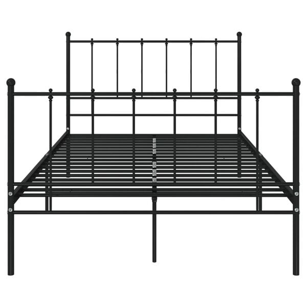 vidaXL Bed Frame without Mattress Black Metal 120x200 cm