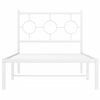 vidaXL Metal Bed Frame without Mattress with Headboard White 90x190cm