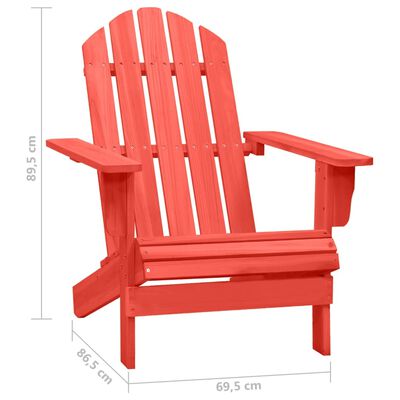vidaXL Garden Adirondack Chair Solid Fir Wood Red