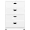 vidaXL Filing Cabinet White 90x46x134 cm Steel