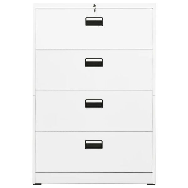 vidaXL Filing Cabinet White 90x46x134 cm Steel
