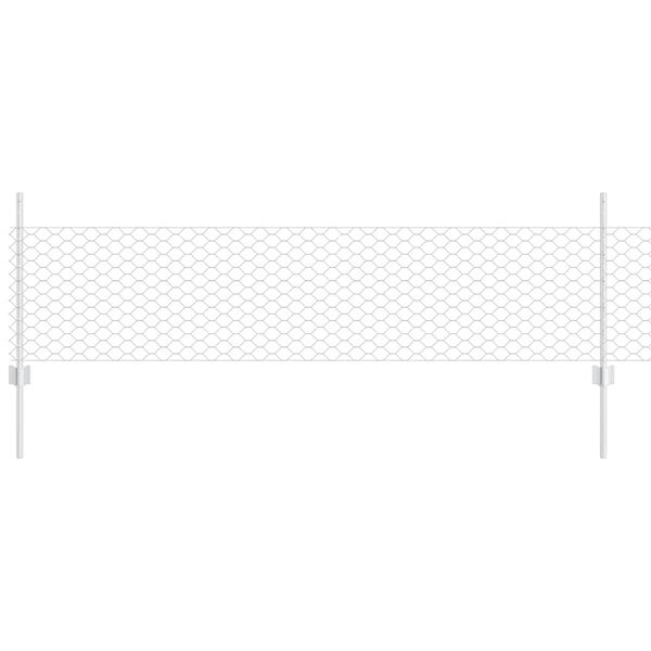 vidaXL Fence with Post Silver 0.5 x 10 m Steel