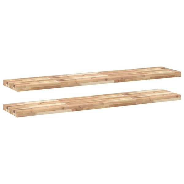 vidaXL Floating Shelves 2 pcs 140x30x4 cm Untreated Solid Wood Acacia