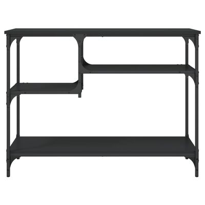 vidaXL Console Table with Shelves Black 100x35x75 cm