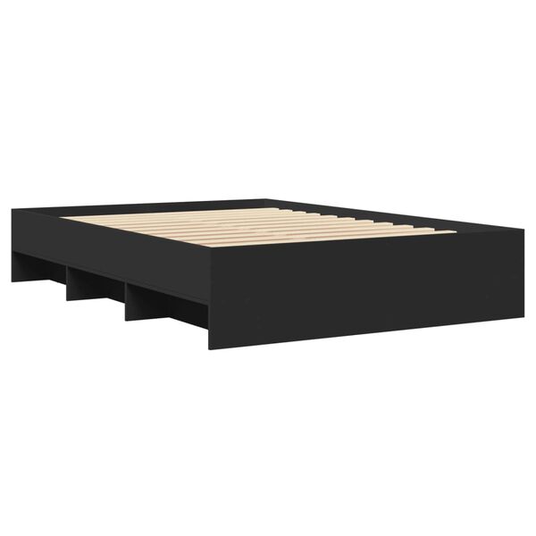 vidaXL Bed Frame without Mattress Black 140x190 cm Engineered Wood