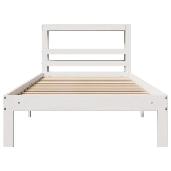 vidaXL Bed Frame with Headboard without Mattress White 90x190 cm Single