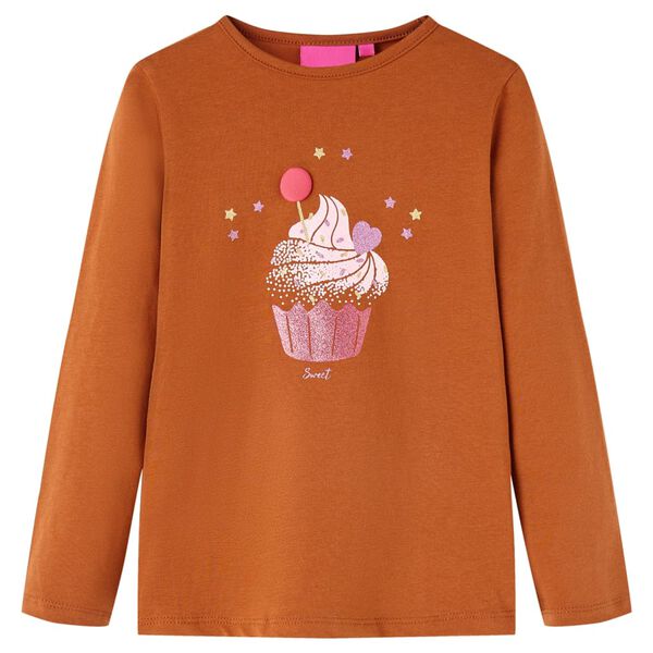 Kids' T-shirt with Long Sleeves Cognac 140
