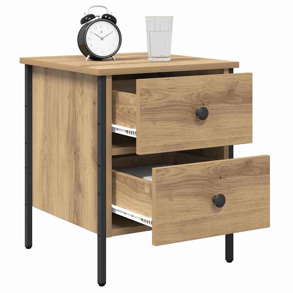 vidaXL Bedside Cabinet with Drawer Artisan oak 40 x 42 x 50 cm