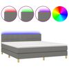vidaXL Box Spring Bed with Mattress&LED Dark Grey 160x200cm Fabric