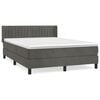 vidaXL Box Spring Bed with Mattress Dark Grey 140x190 cm Velvet