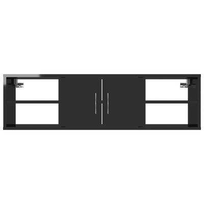 vidaXL Wall Shelf High Gloss Black 102x30x29 cm Engineered Wood