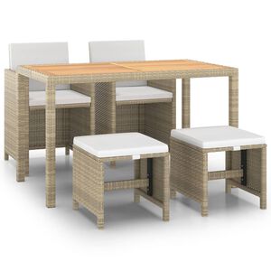 vidaXL Garden Dining Set | Beige, Cream White
