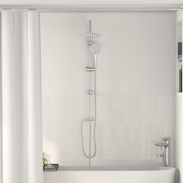 vidaXL Shower System Silver 45 x 20 x 96 cm Brass,Sus201 and ABS