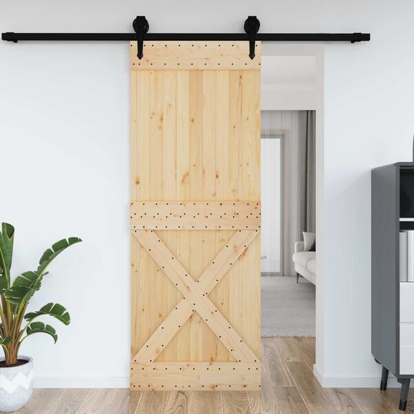 vidaXL Door NARVIK Natural 85 x 210 cm Solid Pine Wood