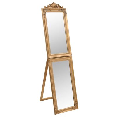 vidaXL Free-Standing Mirror Gold 40x160 cm