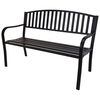 ProGarden Garden Bench Metal 127x50x85 cm Black