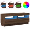 vidaXL TV Cabinet with LED Lights Brown Oak 100x35x40 cm